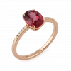 Nhẫn nữ vàng hồng 14K đính đá tourmaline - Image 2