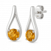 Bông tai vàng trắng 14K đính đá citrine - Image 3