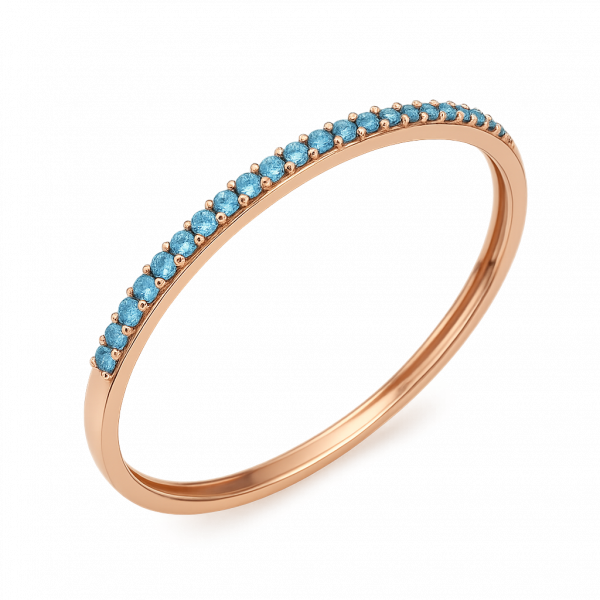 Vòng tay vàng hồng 14K đính đá topaz