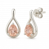 Bông tai vàng trắng 14K đính đá morganite - Image 2