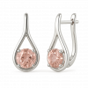 Bông tai vàng trắng 14K đính đá morganite - Image 3