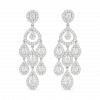 Bông Tai Kim Cương Vàng Trắng 18K Dáng Dài Chandelier Quý Phái 1.2ct - Image 2