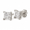 Bông Tai Kim Cương Vàng Trắng 18K Dáng Stud Vuông Princess Cut 0.4ct Mỗi Bên - Image 3