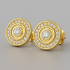 Bông Tai Kim Cương Vàng Vàng 18K Dáng Nút Áo Cổ Điển 0.5ct - Image 3