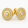 Bông Tai Kim Cương Vàng Vàng 18K Dáng Nút Áo Cổ Điển 0.5ct - Image 4