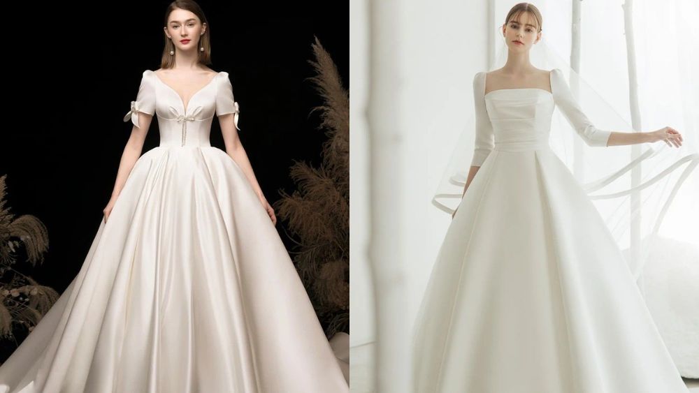 Váy cưới satin dáng chữ A