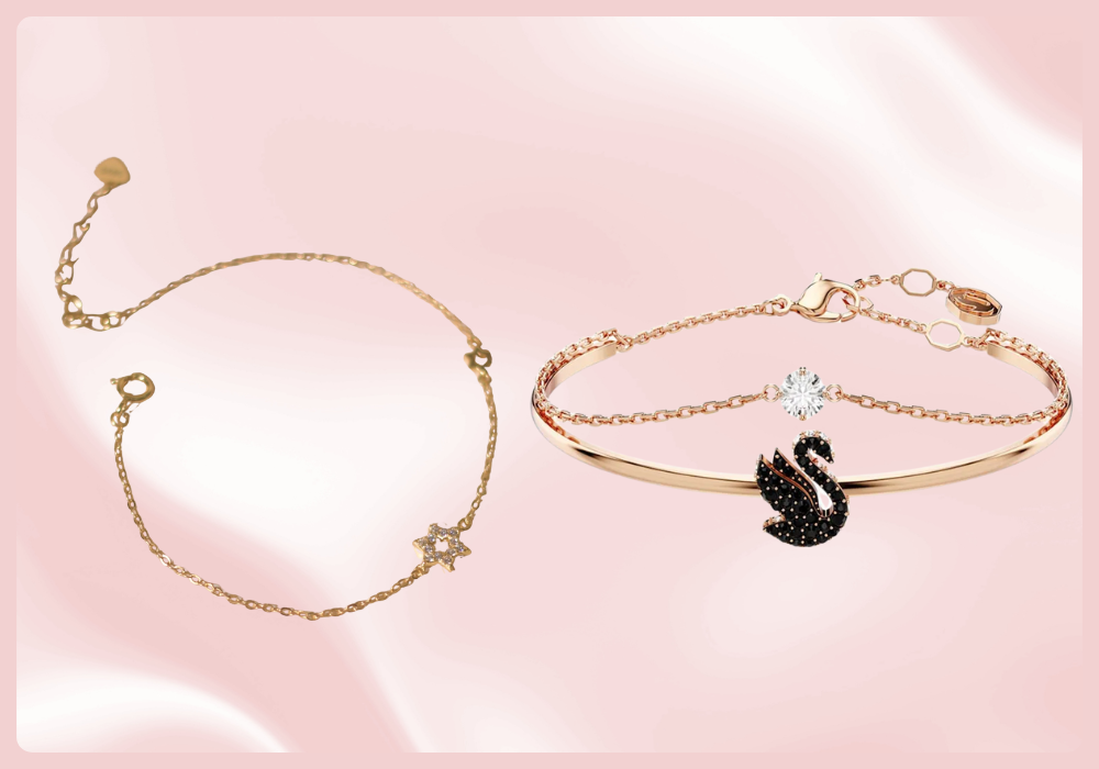 Vòng tay nữ dây vải phối charm ngọt ngào
