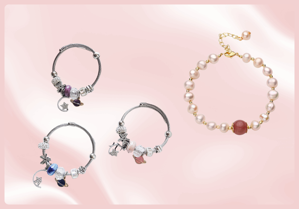 Vòng tay nữ kết hợp đá agate đỏ quyền lực